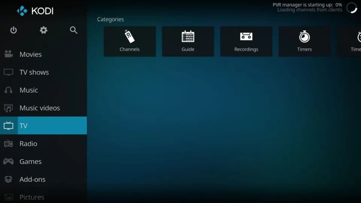 PVR IPTV Simple Client Starting
